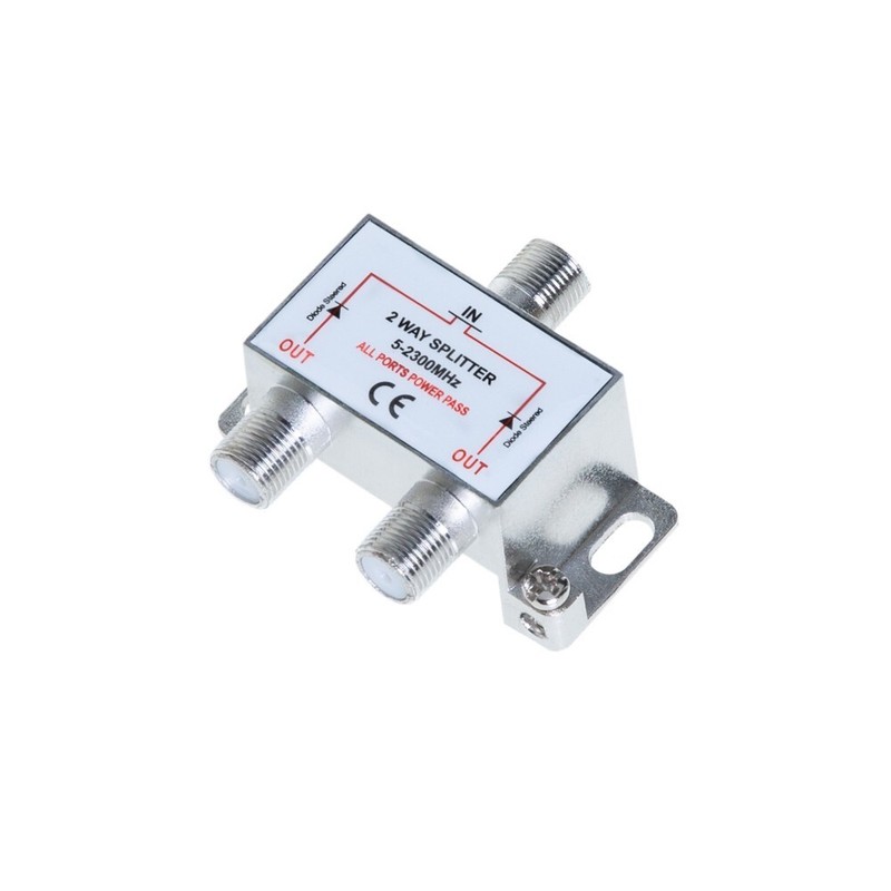 2-Way TV Coaxial Cable Splitter 5-2300 MHz for RG6 RG59 Antenna HDTV Satellite