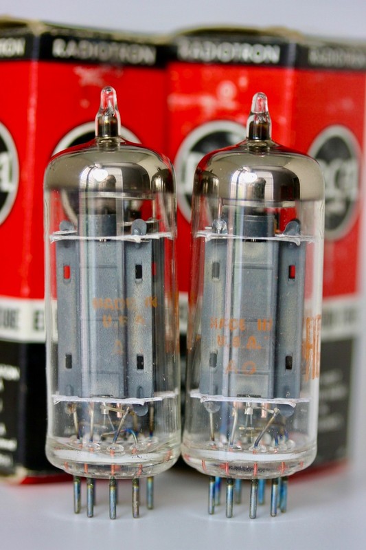 PAIR 12BH7A 7032 RCA MATCHED-PAIR AUDIO TUBES 1960s CRYSTAL-CLEAR TROPHY NOS NIB gallery