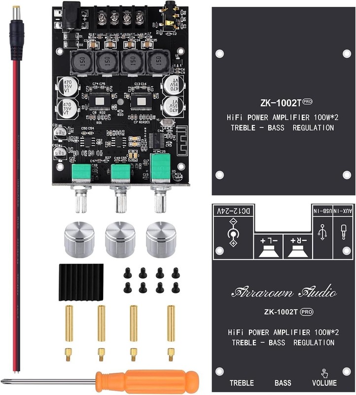 Efficient 2.0 Channel Bluetooth Amplifier with Treble Bass Adjustment Feature gallery