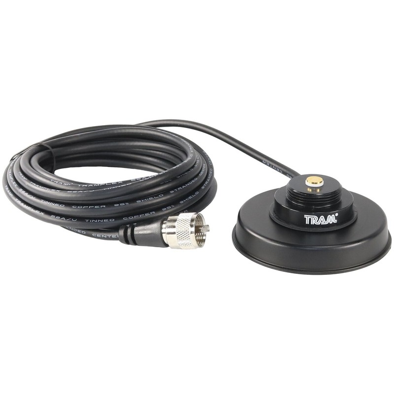 TRAM 1235 3-1/4-Inch Black Zinc NMO Magnet Mount with RG58 Coaxial Cable and…