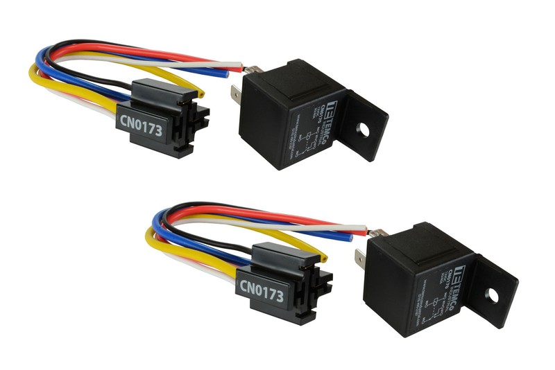 2 LOT TEMCo 12 V 30/40 Amp Bosch Style S Relay with Harness Socket Automotive