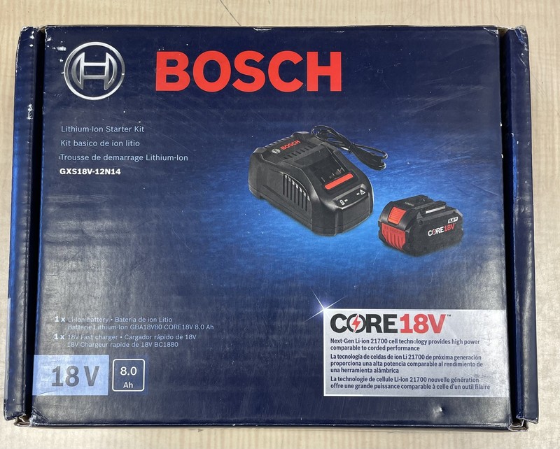 BOSCH GXS18V-12N14 18V Starter Kit with (1) CORE18V® 8 Ah NEW OPEN BOX