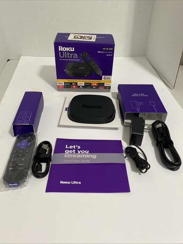 Open Box Roku Ultra HD 4K HDR Dolby Vision Atmos Wi-Fi 6 Streaming Player 4850RW