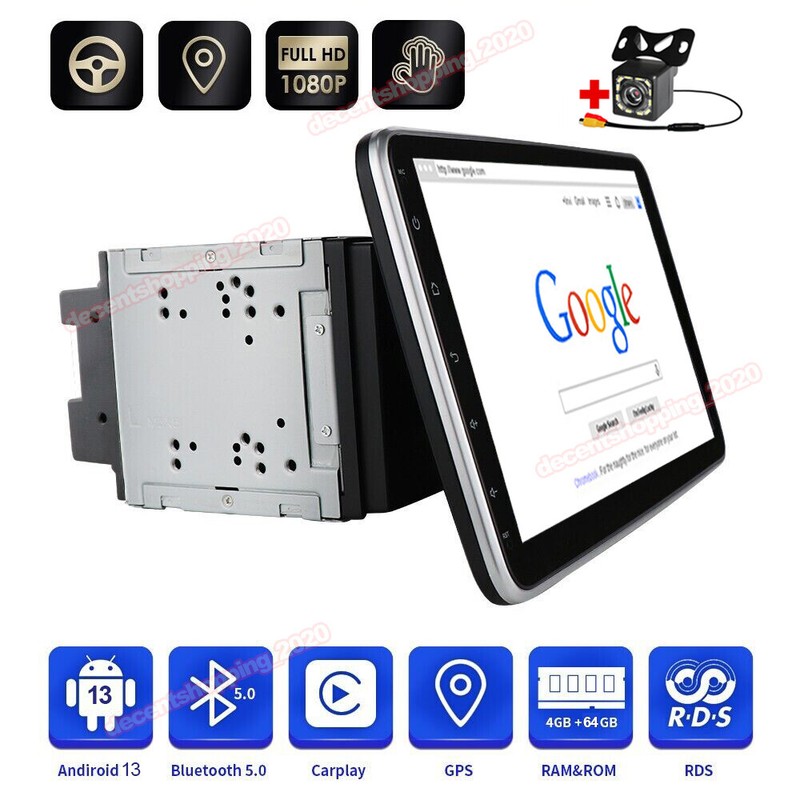 10.1″ 4+64GB Android 13 Double 2Din Car Stereo Head Unit GPS Navi Radio Carplay