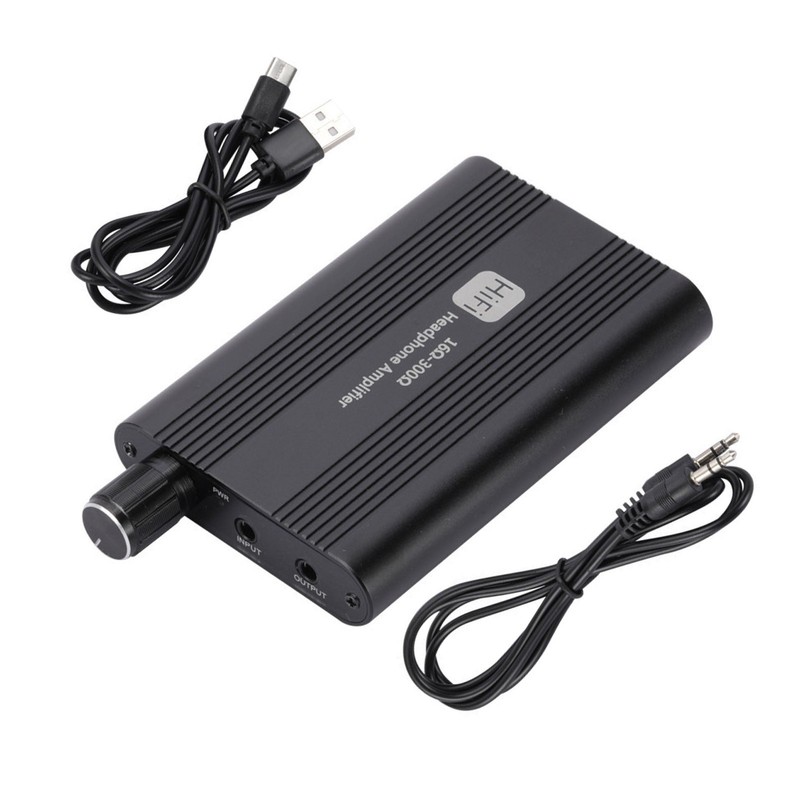 3.5mm Mini HIFI Headphone Amplifier Portable Earphone AMP w/USB Audio Cable