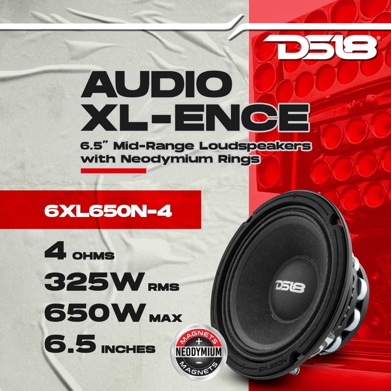 DS18 6XL650N-4 PRO 6.5" Neodymium Rings Mid-Range Loudspeaker 650 Watts 4-Ohm gallery