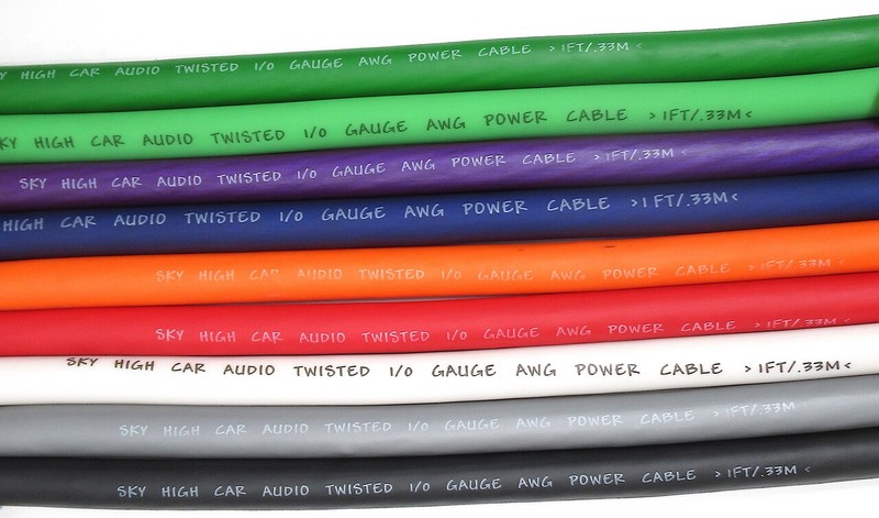 OFC 2/0 Gauge AWG ORANGE Power Ground Wire Sky High Car Audio Sold By The Foot