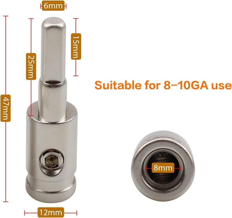 4PCS Amp Input Reducer Set 8 Gauge to 10 Gauge Car Stereo Audio Pin Power Ground gallery