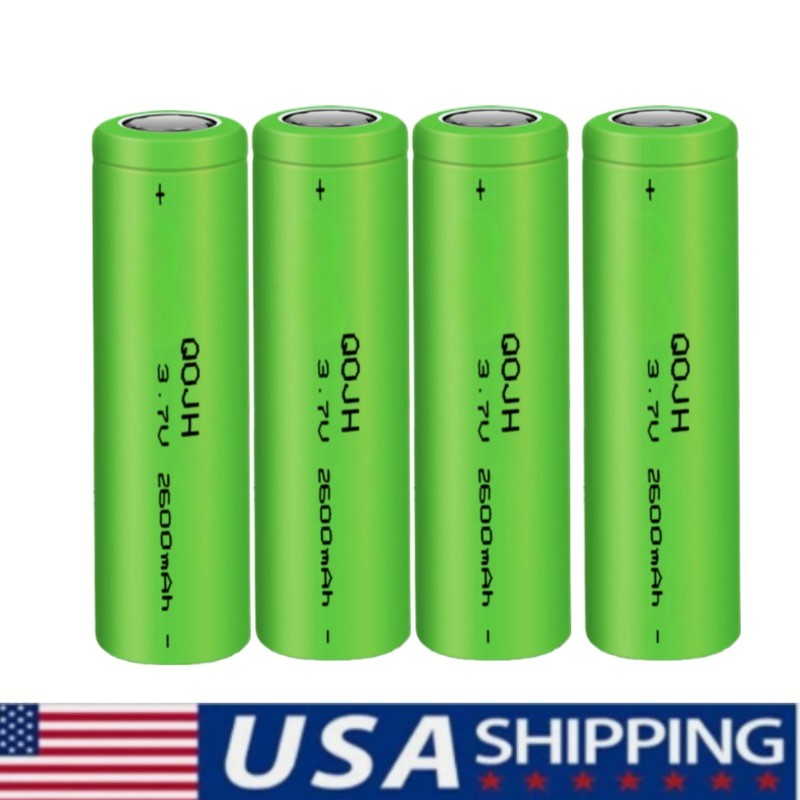 4 Pcs 2600mAh Batteries 3.7V Rechargeable Li-Ion Battery for Flashlight Torch