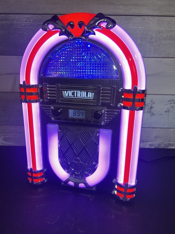 Victrola VJB-127 Retro Desktop Jukebox with Bluetooth and FM Radio