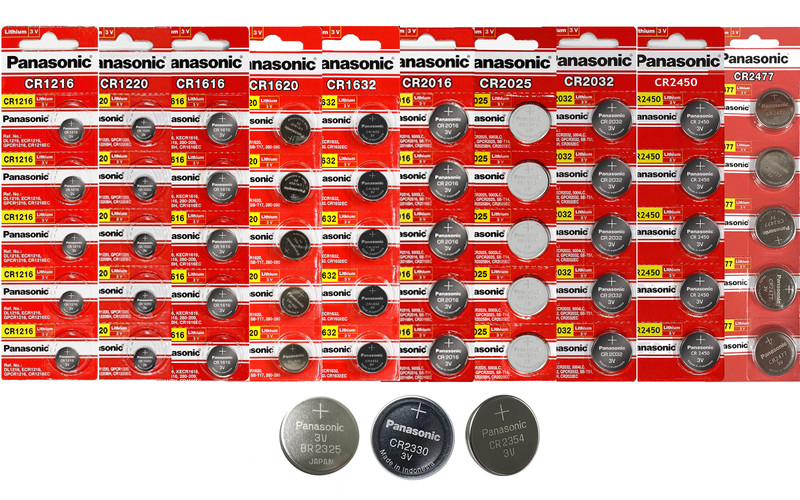 Panasonic 3V Lithium Coin Cells (5 Batteries) — Multiple CR Sizes Available