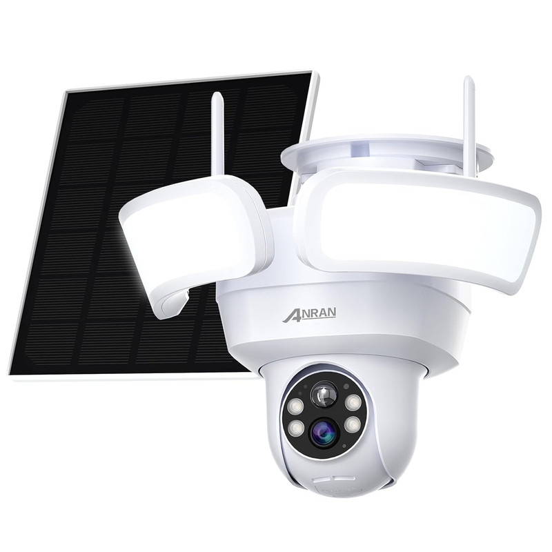 2K Solar Security Camera Wireless Outdoor 360° View PTZ WiFi Color Night Vision