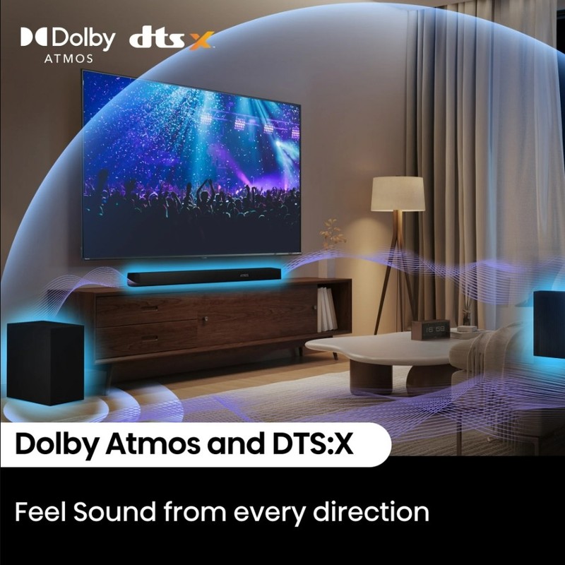Hisense R652 5.1 Ch Soundbar with Subwoofer & Rear Surround Speakers 440W Dolby gallery