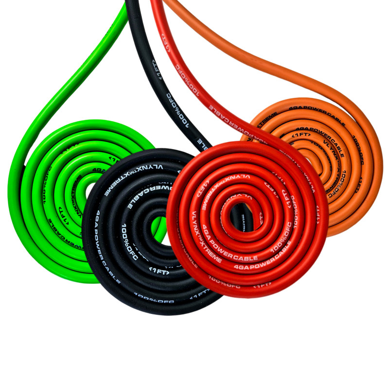 4 Gauge AWG OFC Black Power Ground Wire VLYNX Car Audio Solar Sold By The Foot gallery
