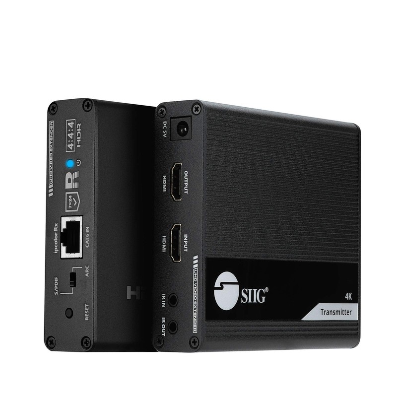 SIIG 4K HDMI Extender Balun Over CAT6/7 Up to 230ft 70m 4K@60Hz Loopout HDCP 2.2