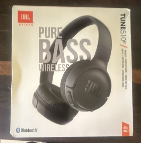 JBL Tune 510BT Pure Bass Wireless Bluetooth On-Ear Headphones, Black