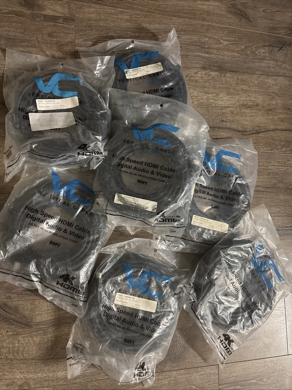 Vertical Cable High Speed HDMI Cable 50FT Ultra HD 4K Black Standard Male