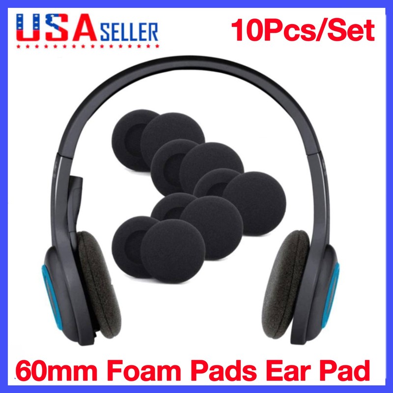 10Pcs 60mm Foam Pads Ear Pad Sponge Earpad Headphone Cover For Headset 2.35» US