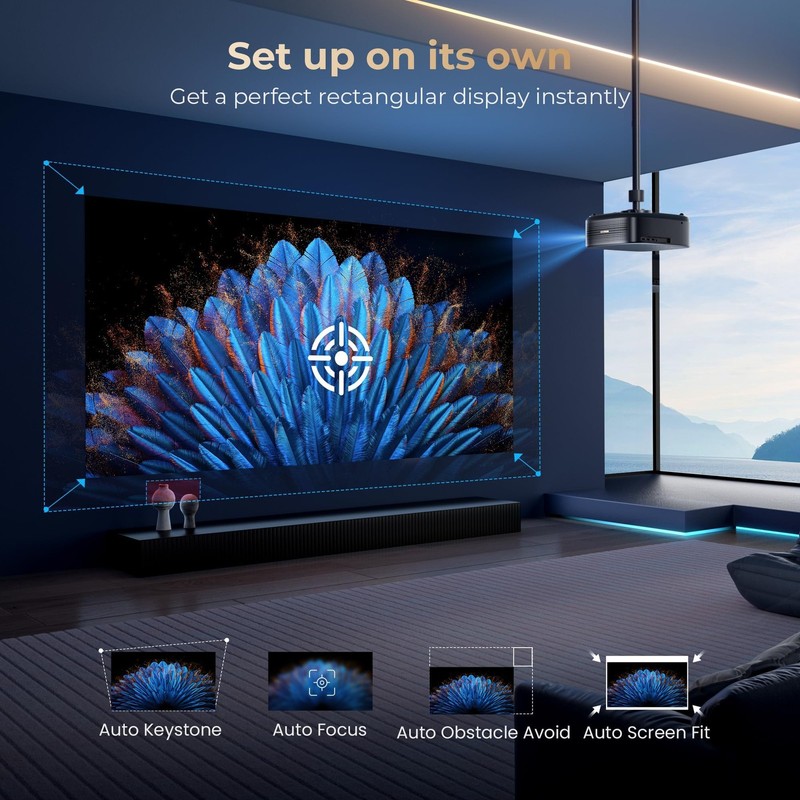 4K Projector NetfIix DoIby 80000LMS 1080P 5G WiFi Bluetooth Video Home Theater gallery
