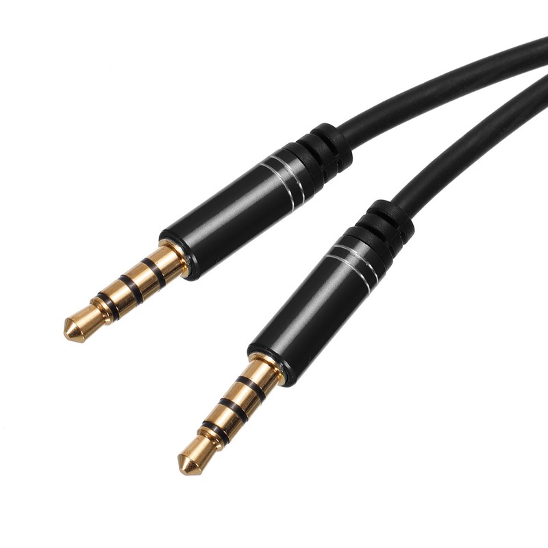 3.5mm TRRS Aux Cable Male to Male Auxiliary Audio Headphone Cord 3.3ft Black