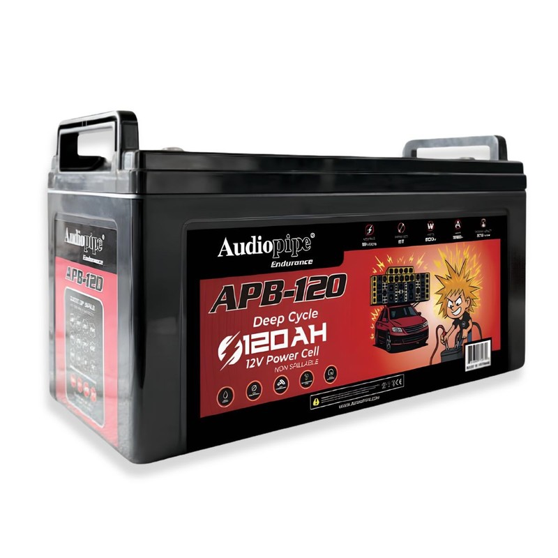 Audiopipe APB-120 12V AGM Deep Cycle Power Cell Battery 120Ah
