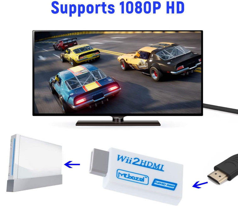 Adaptador convertidor de Wii a HDMI 1080P vídeo conector y 3.5 mm estéreo audio gallery