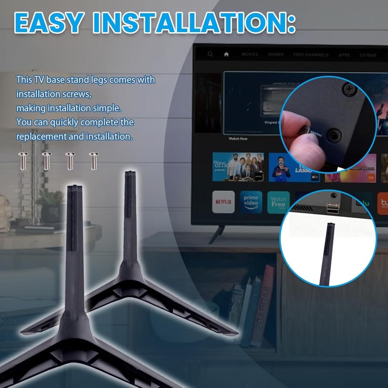 Black TV Base Stand Legs Feets w/ Screw For VIZIO TV V405-H19 D40F-G9 40" Class gallery