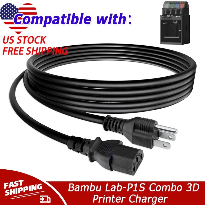 AC Power Cord For Bambu Lab-P1S Combo 3D Printer
