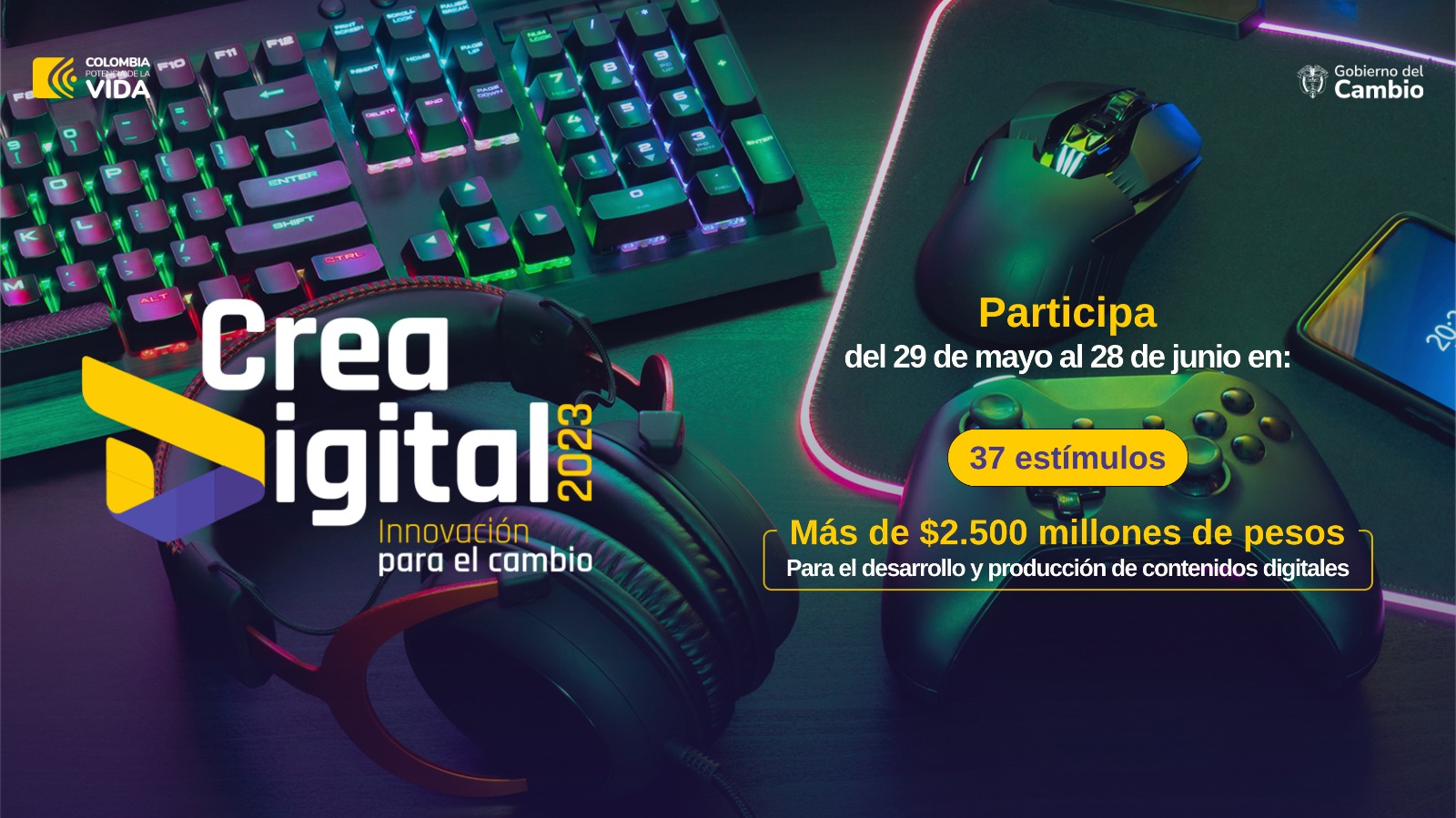 Colombia: el Gobierno del cambio abre convocatoria ‘Crea Digital’ para entregar estímulos a desarrolladores de contenido por 2.500 millones de pesos