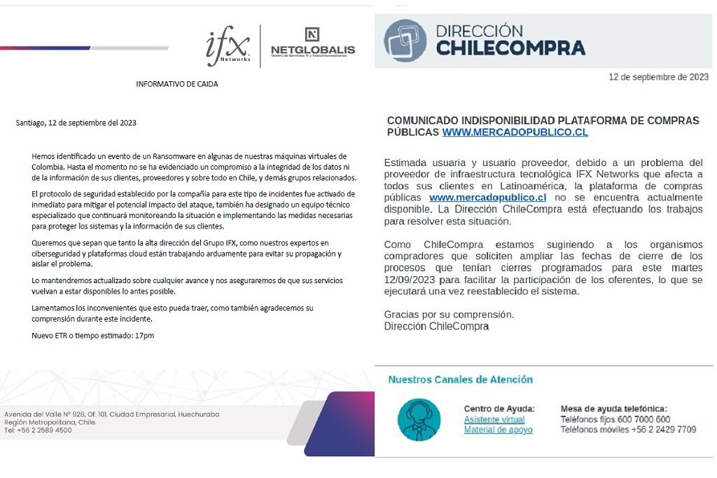 IFX sufre ataque de ransomware en Colombia afectando a Chilecompra